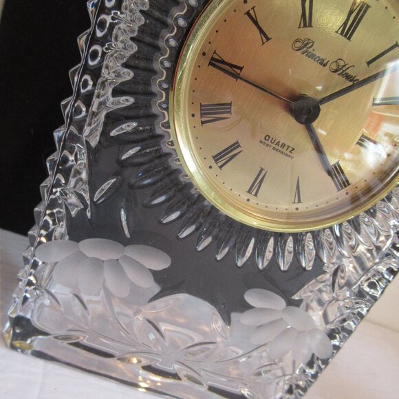 Princess House Led Crystal Mantel Clock. Gold, Unused, Vintage - Picture 3 of 11